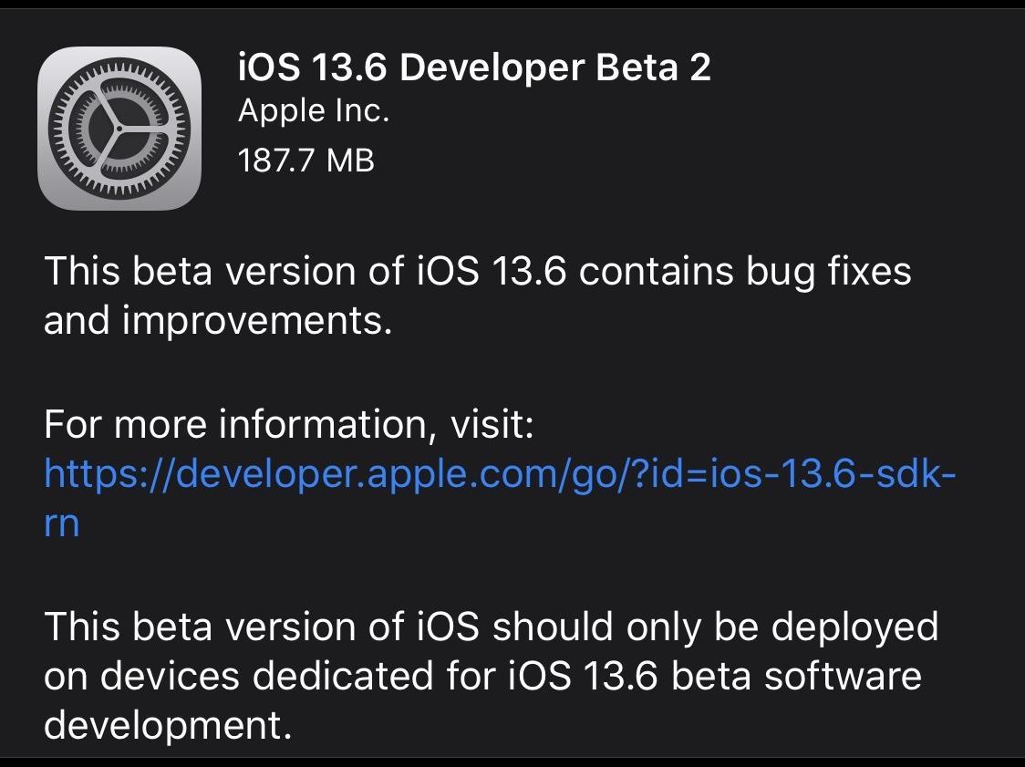 苹果发布iOS 13.6 Beta 2更新，添加自定义自动更新开关