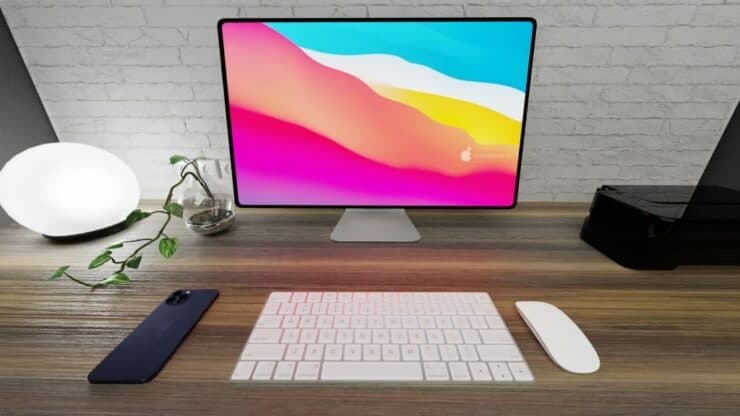 经过重新设计的2021 iMac，具有超薄边框和新概念中设想的两种显示模型