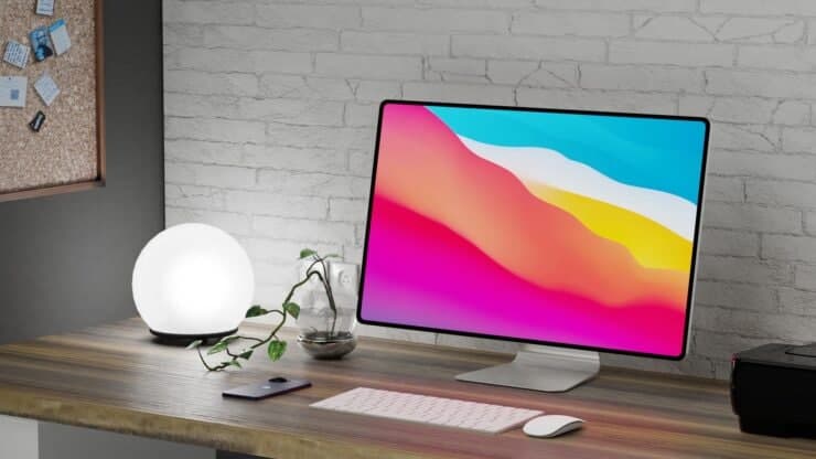 经过重新设计的2021 iMac，具有超薄边框和新概念中设想的两种显示模型
