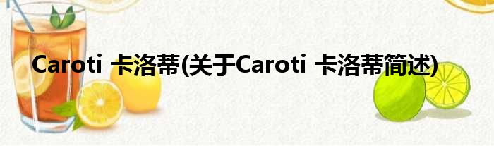 Caroti 卡洛蒂(对于Caroti 卡洛蒂简述)