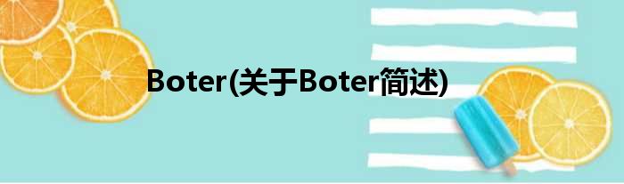 Boter(对于Boter简述)