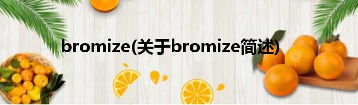 bromize(对于bromize简述)