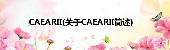 CAEARII(对于CAEARII简述)