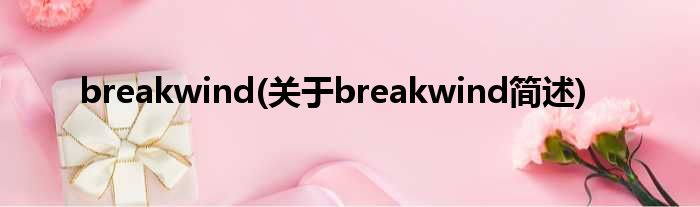 breakwind(对于breakwind简述)
