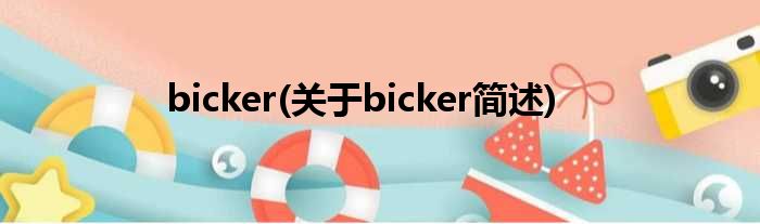 bicker(对于bicker简述)