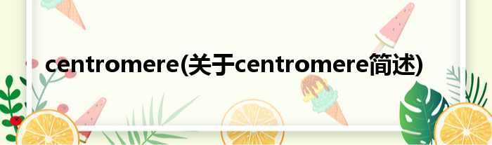 centromere(对于centromere简述)