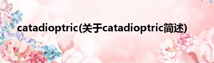 catadioptric(对于catadioptric简述)