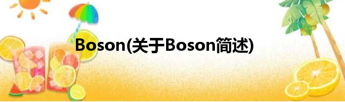 Boson(对于Boson简述)