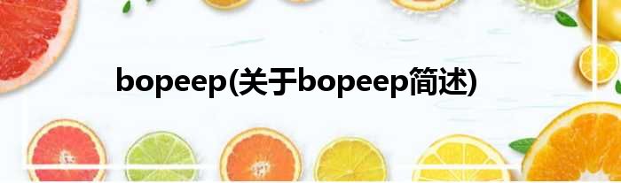 bopeep(对于bopeep简述)