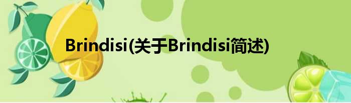 Brindisi(对于Brindisi简述)