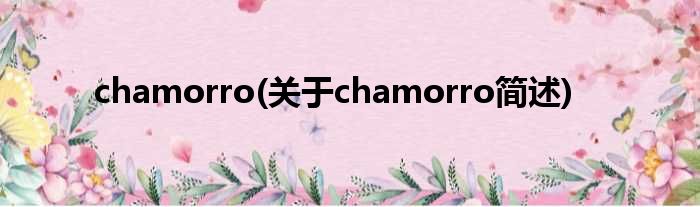 chamorro(对于chamorro简述)