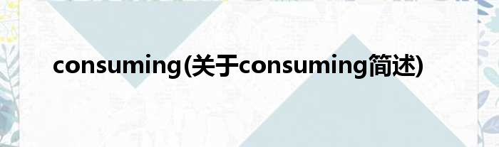 consuming(对于consuming简述)