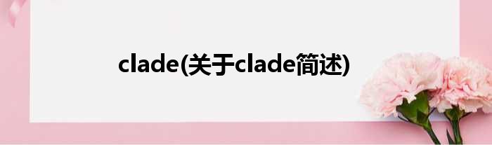 clade(对于clade简述)