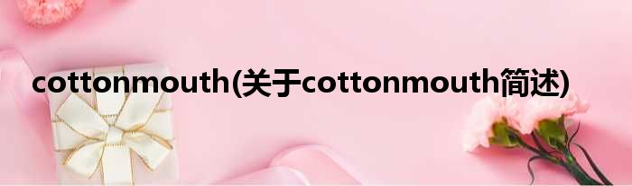 cottonmouth(对于cottonmouth简述)