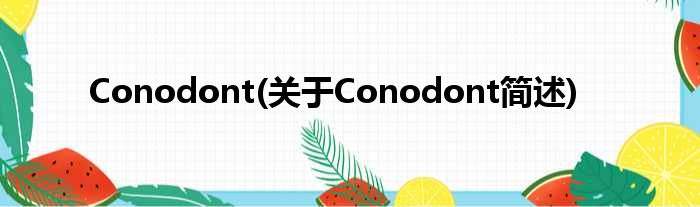 Conodont(对于Conodont简述)