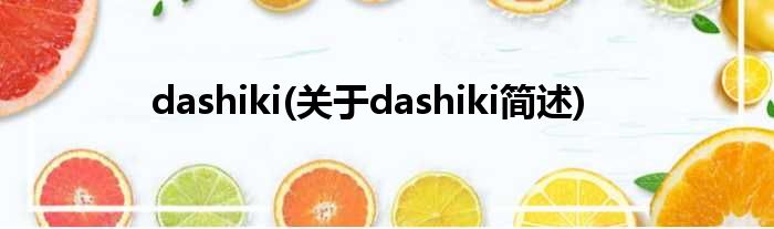 dashiki(对于dashiki简述)