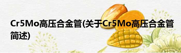 Cr5Mo低压合金管(对于Cr5Mo低压合金管简述)