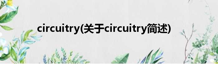 circuitry(对于circuitry简述)