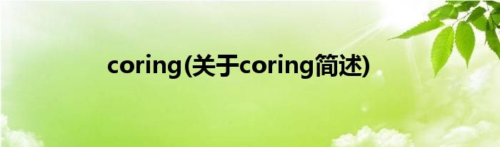 coring(对于coring简述)