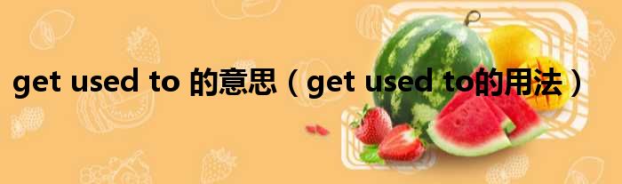 get used to 的意思（get used to的用法）