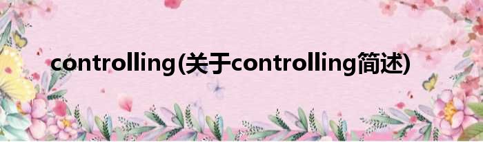 controlling(对于controlling简述)