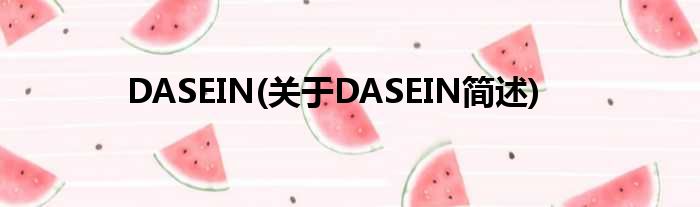 DASEIN(对于DASEIN简述)