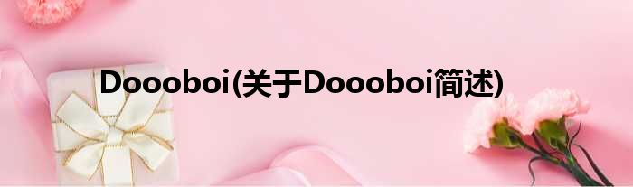Doooboi(对于Doooboi简述)