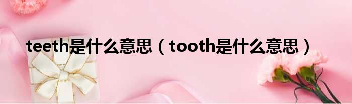 teeth是甚么意思（tooth是甚么意思）