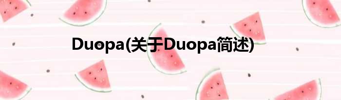 Duopa(对于Duopa简述)