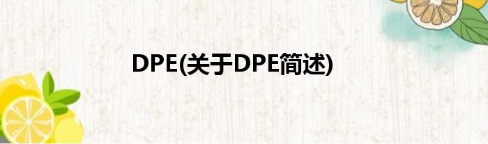 DPE(对于DPE简述)