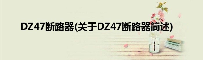 DZ47断路器(对于DZ47断路器简述)
