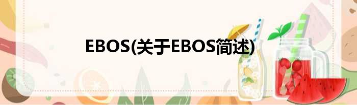 EBOS(对于EBOS简述)