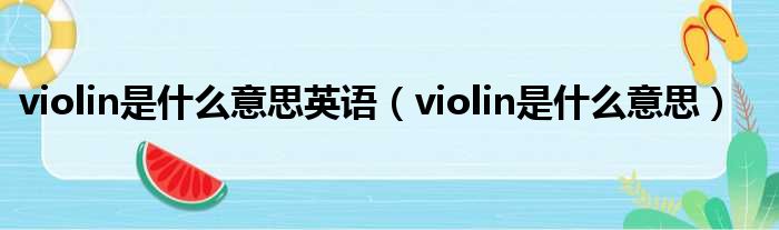 violin是甚么意思英语（violin是甚么意思）