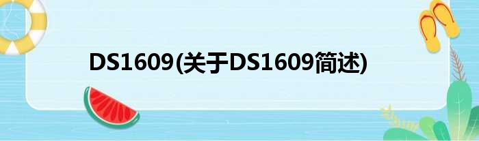DS1609(对于DS1609简述)