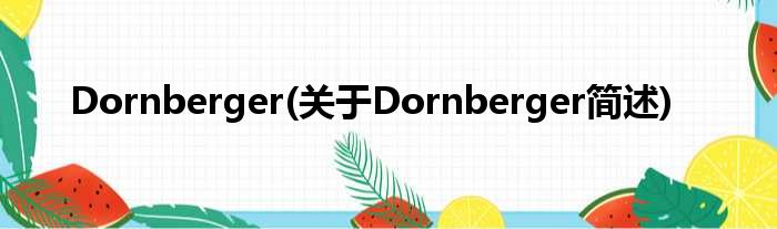 Dornberger(对于Dornberger简述)