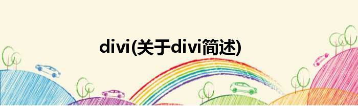 divi(对于divi简述)