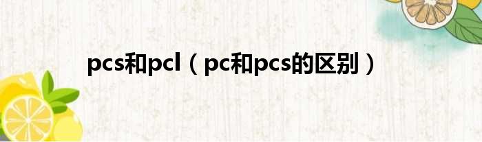 pcs以及pcl（pc以及pcs的差距）