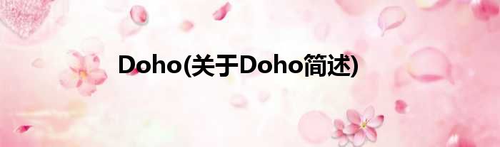 Doho(对于Doho简述)