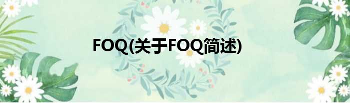 FOQ(对于FOQ简述)