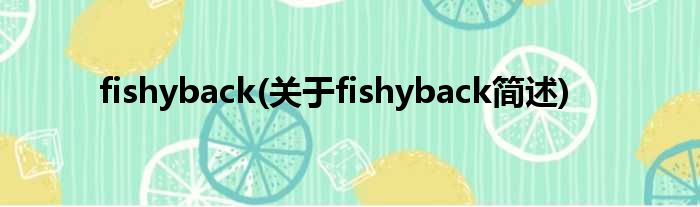 fishyback(对于fishyback简述)