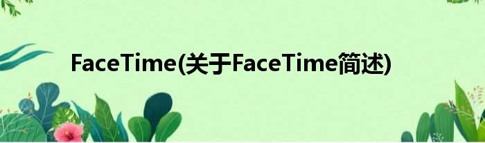 FaceTime(对于FaceTime简述)