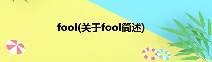fool(对于fool简述)