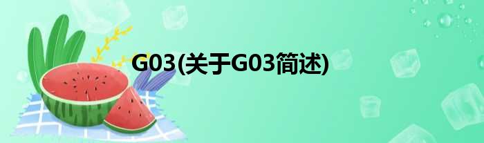 G03(对于G03简述)