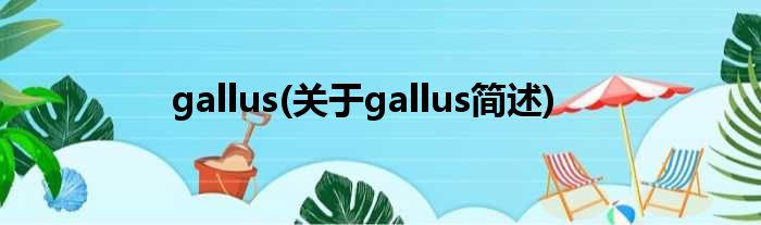 gallus(对于gallus简述)