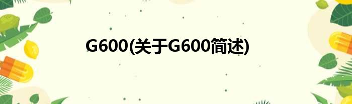 G600(对于G600简述)