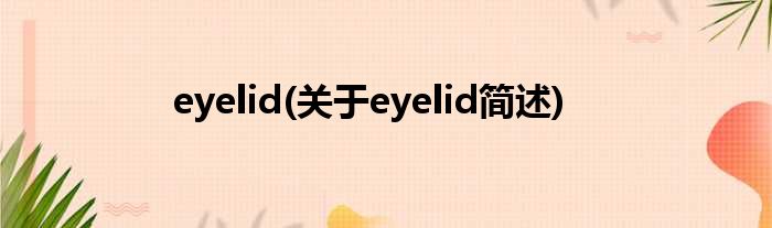 eyelid(对于eyelid简述)
