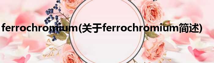 ferrochromium(对于ferrochromium简述)