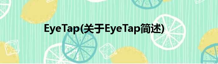 EyeTap(对于EyeTap简述)