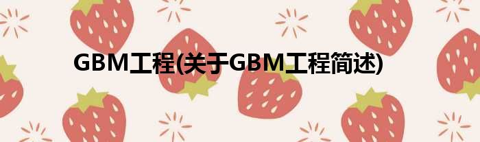 GBM工程(对于GBM工程简述)