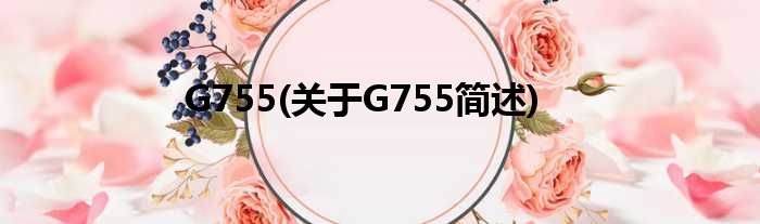 G755(对于G755简述)